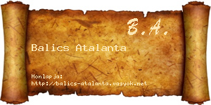 Balics Atalanta névjegykártya